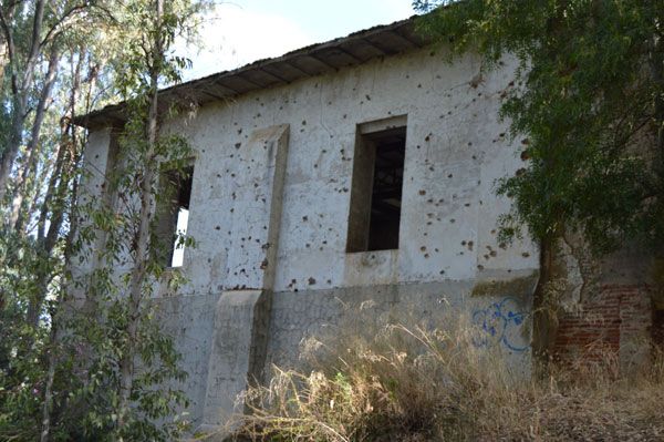 Medellín: Un molino, ametrallado junto al Río Guadiana. Republicano. Frente de Extremadura.