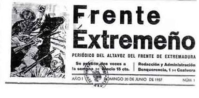 Frente Extremeño. Periódico republicano, para los frentes de Extremadura.